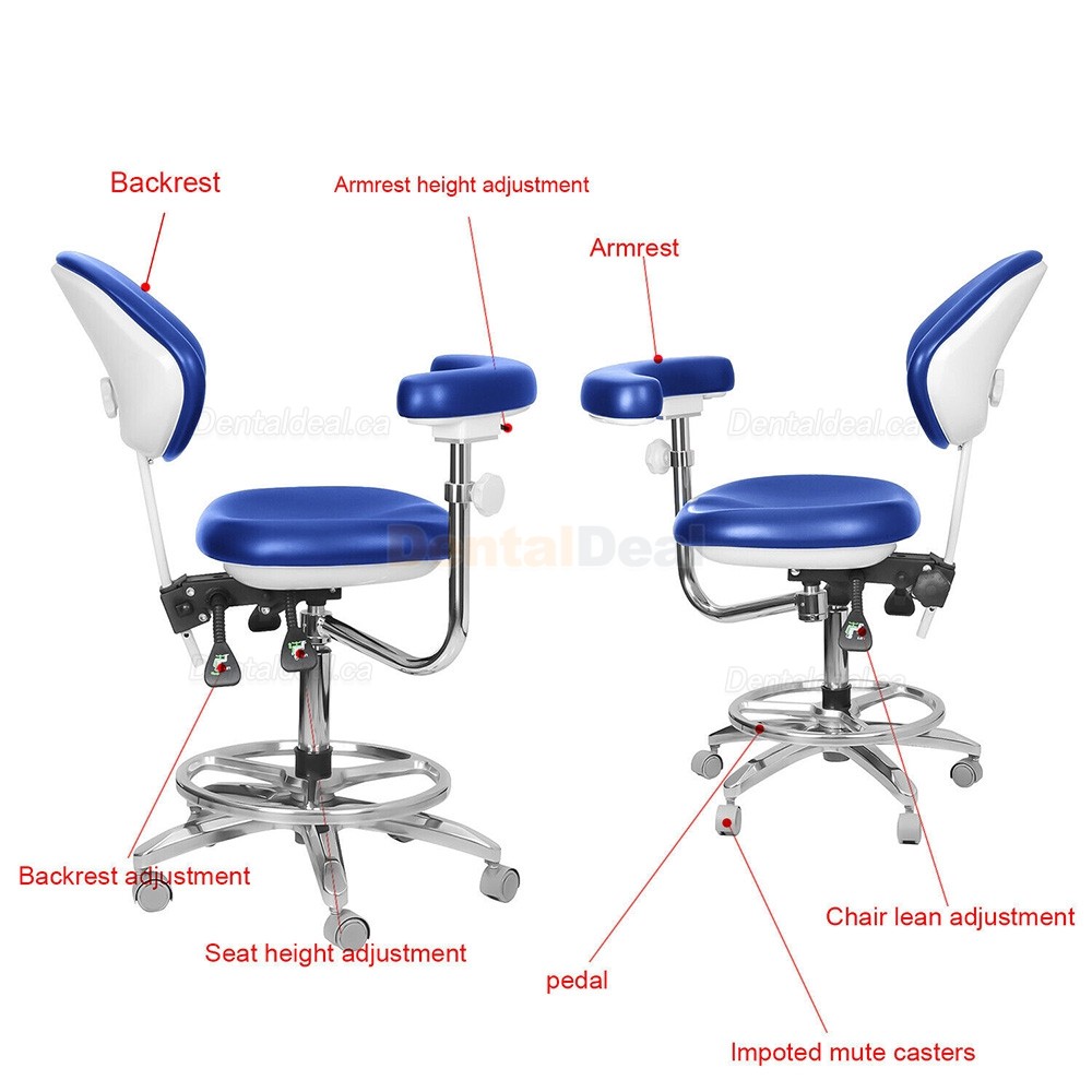 QY-600M-B2 Mobile Dental Assistant Stool Dental Operator Chair with Armrest 360&deg; Rotation